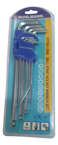 Set Juego 9 Llaves Allen Extra Larga Cardanicas Ruhlmann
