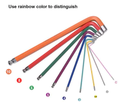 Set Llaves Allen Colores 9 Pzs Punta Bola 1.5-10 Mm Harden - Herramientas Dali