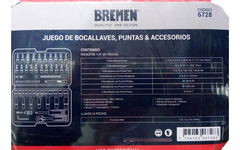 Set Herramientas Llaves Tubo Puntas Bremen 53 Pzs 1/4 6728 - tienda online