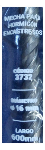 Mecha Broca Widia Sds Plus Hormigon 16 X 600mm Bremen 3732 - comprar online