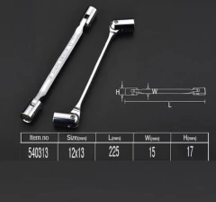 Llave Pipa Articulada Doble Boca Harden 12mm/13mm 540313 - tienda online