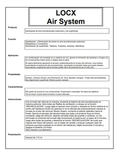 Sanitizante Desodorante Locx Air System 110ml - comprar online
