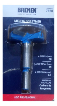 Mecha Madera Forstner 50 Mm Bisagras Carpinteria Bremen 7528 - Herramientas Dali