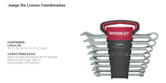 Set Juego De 8 Llaves Combinadas 10 A 19mm Wembley 7924 - Herramientas Dali