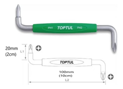 Destornillador Angular S Doble Ph1 Ph2 100mm Toptul Fbka0102 en internet