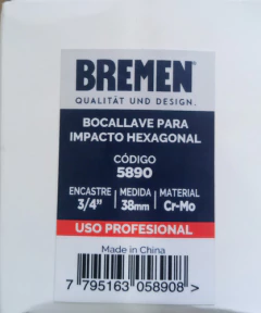 Llave Tubo Alto Impacto Hex 38mm Enc 3/4 PuLG Bremen 5890 en internet