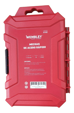 Imagen de Set Juego 19 Mechas Acero Rapido Wembley 1 A 10 Mm 8182