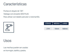 Mecha Broca Widia Sds Plus Hormigon 10 X 160mm Bremen 2741 en internet