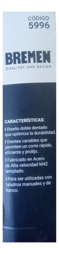 Mecha Sierra Copa Bi-metalica Bremen 5996 133mm - tienda online
