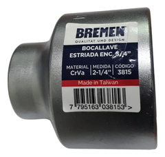 Tubo Bocallave Estriada 2-1/4 Encastre 3/4 Bremen 3815