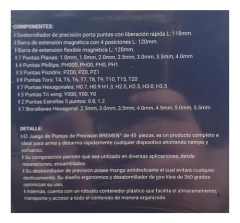Juego Puntas Precision 45 Pzs Electronica Celu Bremen 7784 - comprar online