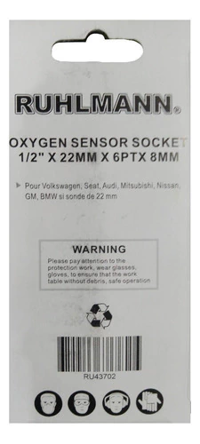 Tubo 22 Hex Sonda Lambda Acanalado Enc 1/2 Ruhlmann Ru43702