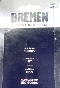 Alicate Corte Oblicuo Bremen 8 PuLG Industrial 1000v 3954 - tienda online