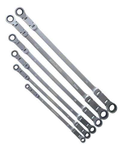 Set 6 Llaves Largas Articulada Crique 10mm A 19mm Ruhlmann