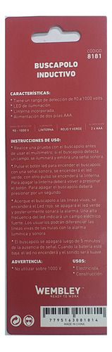 Buscapolo Inductivo Linterna Led Sonido 90 A 1000v Wembley - tienda online