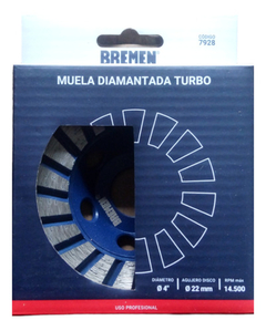 Disco Muela Mediana Turbo 4 Pulgadas Bremen 7928 en internet