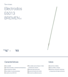 Electrodos Punta Azul Bremen E6013 2.5mm 1 Kg 350mm 7985 - comprar online