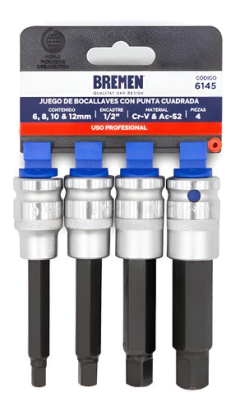 Juego De Tubos Punta Cuadrada X 4 Pcs. Bremen 6145