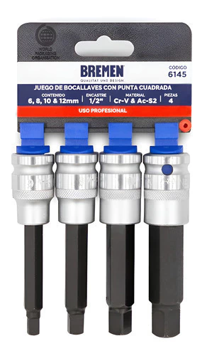 Juego De Tubos Punta Cuadrada X 4 Pcs. Bremen 6145