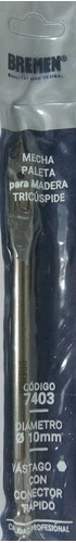 Mecha Paleta Tricuspide Pala Madera 10 Mm Bremen 7403 - comprar online