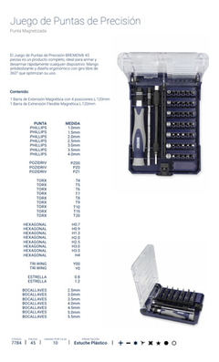 Juego Puntas Precision 45 Pzs Electronica Celu Bremen 7784