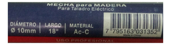 Mecha Madera Helicoidal Larga 10mm Largo 18 PuLG Bremen 3135 en internet