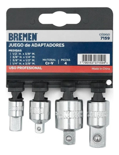 Juego Adaptadores Llaves Tubo Bremen 4pz Enc 1/2 7159