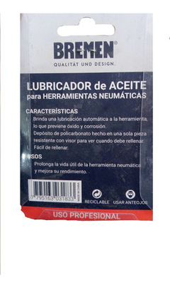 Lubricador De Aceite 1/4 Bremen Herramientas Neumáticas 3183 - tienda online
