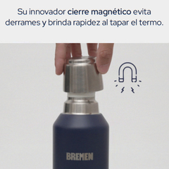 Imagen de Termo Bremen 1l 1 Litro Acero Inox Tapa Magnetica Gris