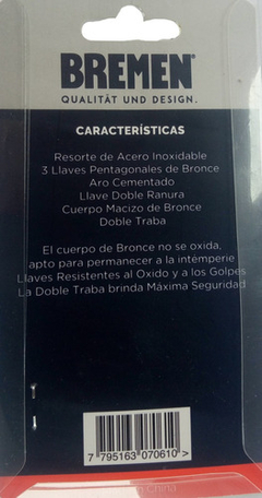Candado De Bronce Aro Largo 40 Mm Bremen®7061 - Herramientas Dali