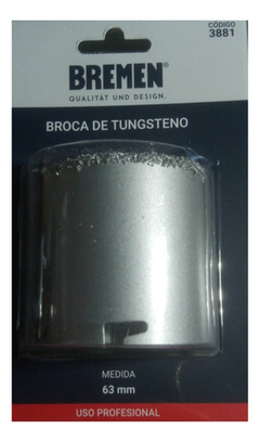 Mecha Broca Copa Tungsteno 63mm Ceramica Pared Bremen 3881 - comprar online