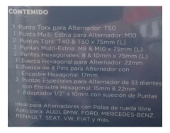 Imagen de Juego Tubos Polea Alternador 13pz Auto Bremen 5904