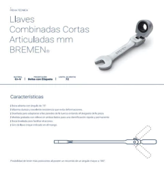 Llave Combinada Crique Bremen Corta Articulada 8mm 6251 - comprar online