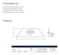 10 Hojas De Repuesto Cuchilla Trapezoidal 19 Mm Bremen 8041