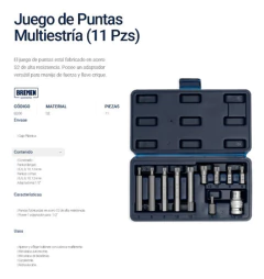 Juego De Puntas Multiestria 11 Piezas Bremen 8306 - Herramientas Dali