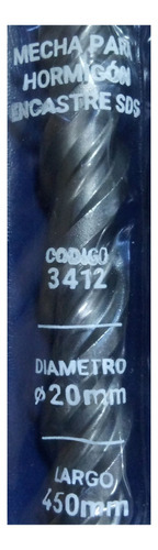 Mecha Broca Widia Sds Plus Hormigon 20 X 450mm Bremen 3412 - comprar online