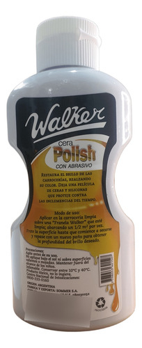 Cera Polish Walker Carnauba Quita Rayones Abrasivo 450ml - tienda online