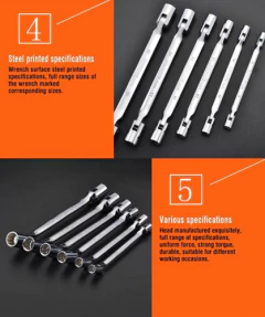 Llave Pipa Articulada Doble Boca Harden 8mm/9mm 540311 - comprar online