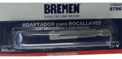 Adaptador Bocallave 1/4 X 1/4 Macho 50 Mm Bremen 6796 en internet
