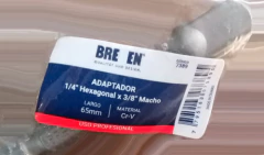 Adaptador 1/4 Hexagonal - 3/8 Macho 65mm Bremen 7389 - Herramientas Dali
