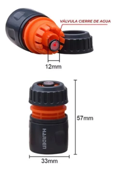 Acople Rapido Retencion Liquido Canilla Manguera 1/2 Harden - Herramientas Dali