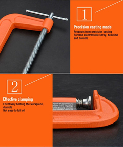 Prensa Tipo G 8 Pulgadas Hierro Profesional Harden 600204 - tienda online