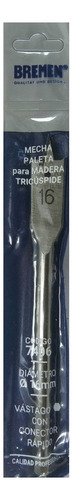 Mecha Paleta Tricuspide Pala Madera 16 Mm Bremen 7406 - comprar online