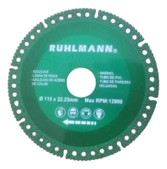 Disco Diamantado Corte Multimaterial Ruhlmann 115mm Ru15356 - comprar online