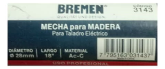 Mecha Madera Helicoidal Larga 28mm Largo 18 PuLG Bremen 3143 - comprar online