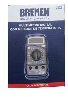 Tester Multimetro Digital Medidor Temperatura Bremen 6692 - Herramientas Dali