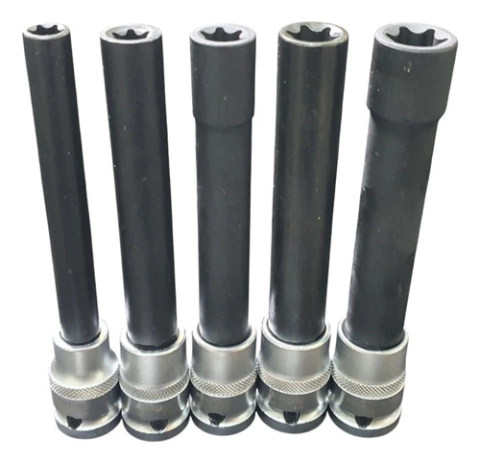 Set Juego 5 Tubos Torx Extra Largos 140mm Enc 1/2 Eurotech
