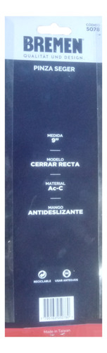 Pinza Seeger Seguer 9 Pulgadas Cerrar Recta Prof Bremen 5078 - tienda online