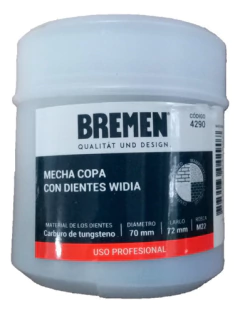 Sierra De Copa 70mm Diente De Widia Pared M22 Bremen 4290 - Herramientas Dali