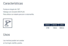 Mecha Broca Widia Sds Plus Hormigon 14 X 300mm Bremen 2748